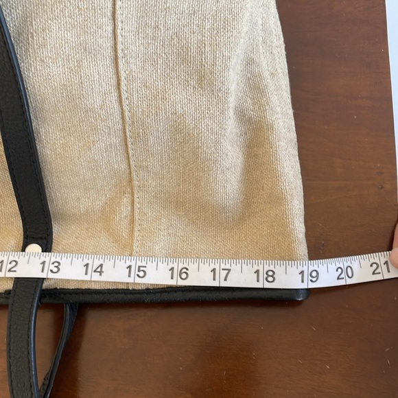 CHRISTOPHER KON - Natural Linen and Black Leather Tote with Adjustable Handles - Picture 13 of 13
